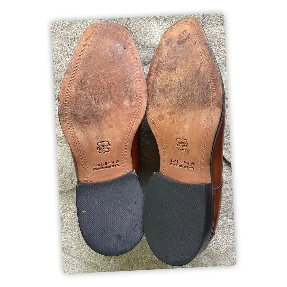 J. Murphy by Johnston & Murphy Brown Leather Oxford Dress Shoes 12W 59-11566